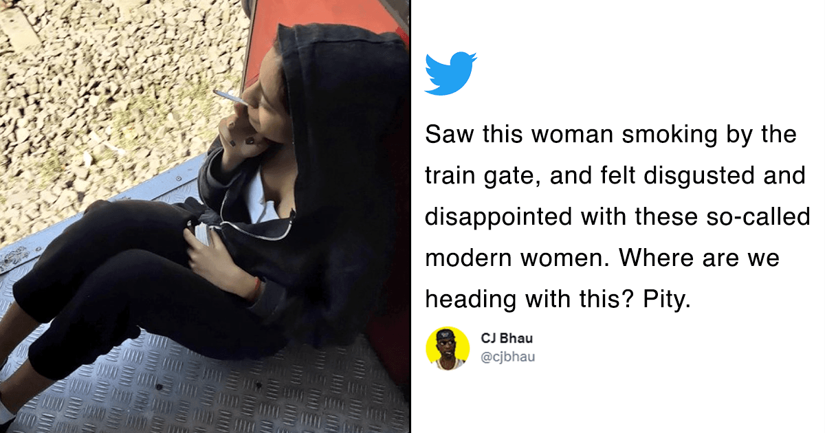Man Disgusted By ‘Modern Woman’ Smoking On Train Has Twitter Calling Out Double Standards