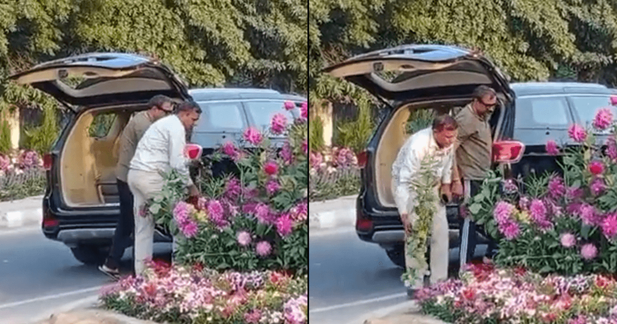 Two Men Were Caught Stealing Flower Pots Arranged For G20 Summit & The Nation Wants To Know Why!