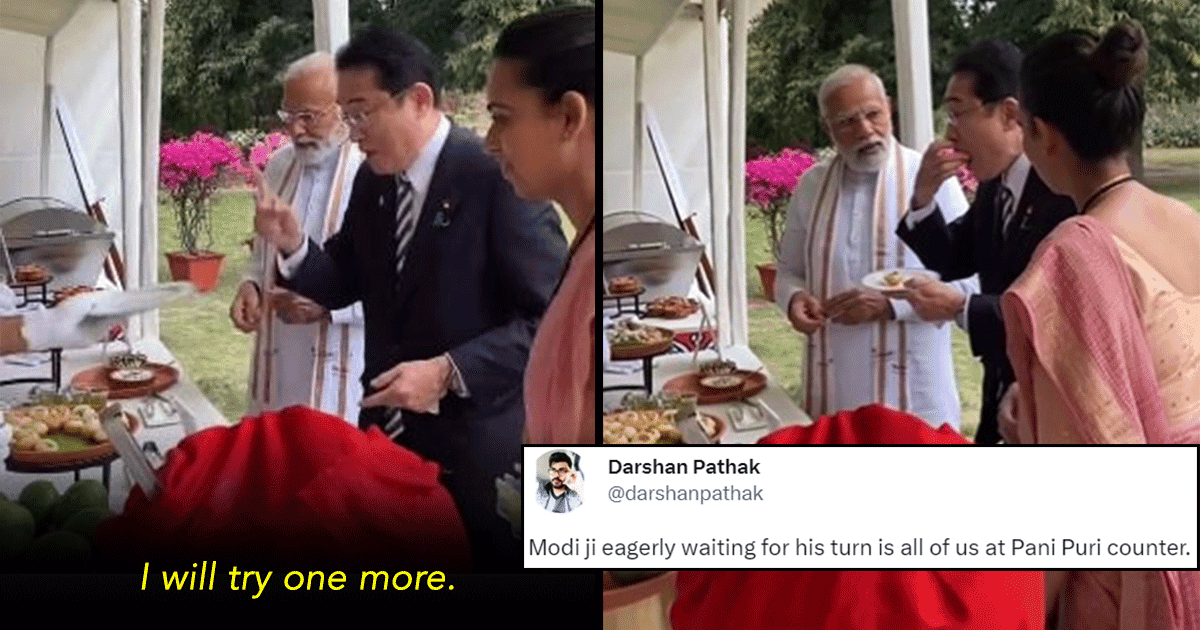 Japan’s PM Enjoying Gol-Gappe While PM Modi Waits For His Turn Is All Of Us At The Chaat Counter