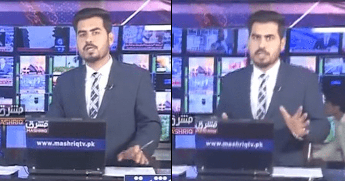 This TV Anchor In Pakistan Continued His Live Show During The Earthquake. Stupidity Or Bravery?