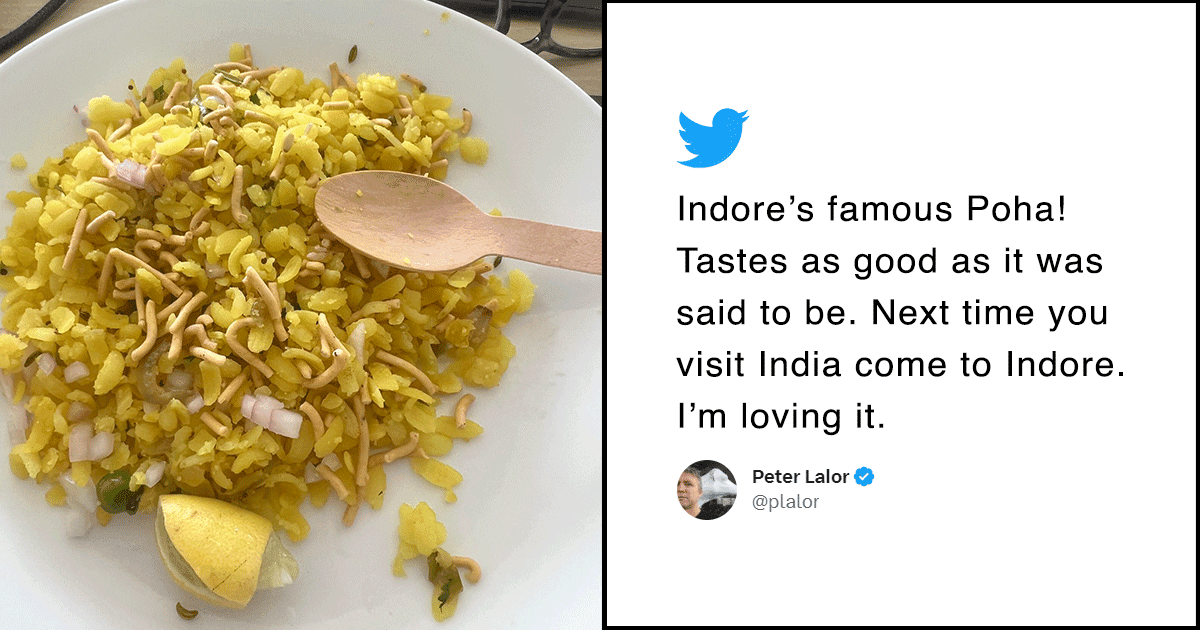 Australian Cricket Journo Tries Indore’s Famous Poha And Twitter Gave Him Even Better Suggestions