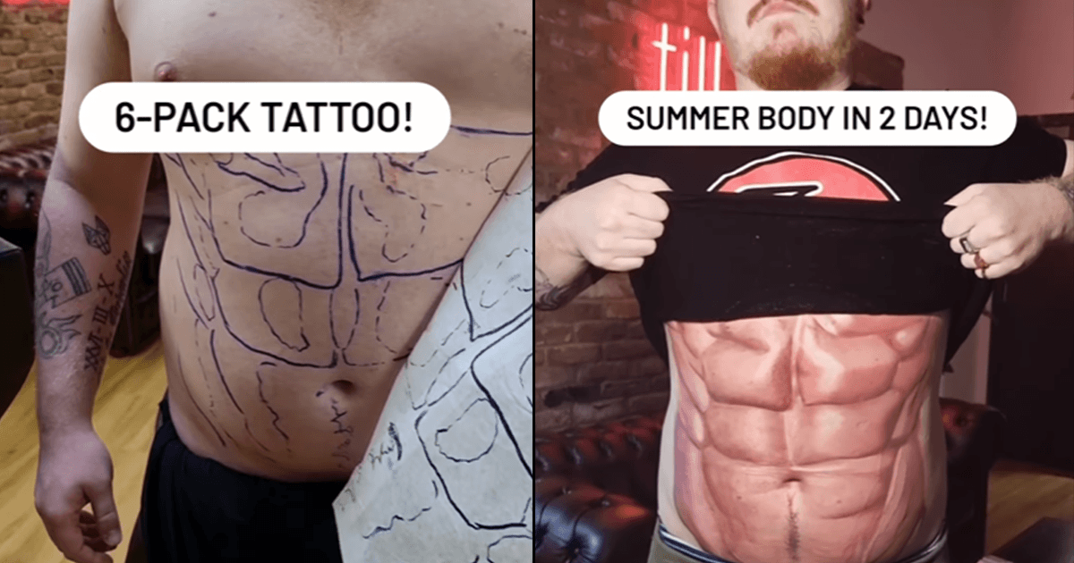 Guy Got 6-Pack-Abs Tattooed On His Belly For A Summer-Bod, Internet Can’t Get Over It