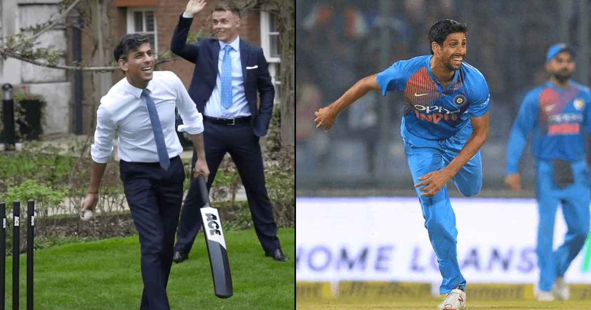 Indians Are Comparing Rishi Sunak To Ashish Nehra After This Video Of Him Playing Cricket