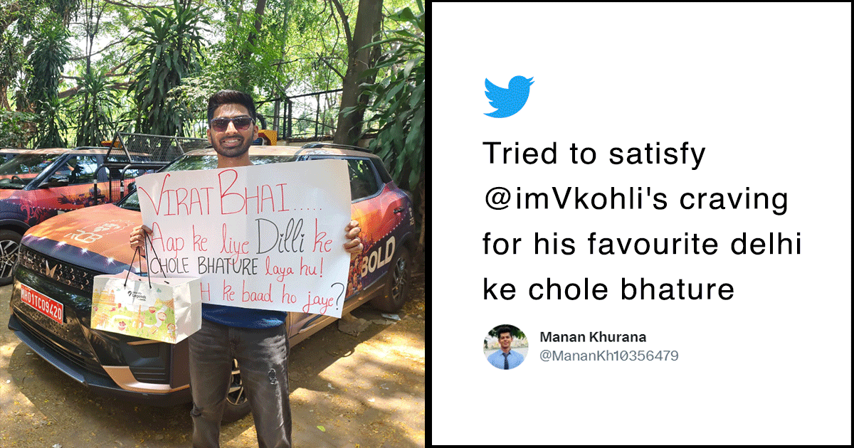Kohli Supporter Comes To The Stadium With His Fav Chole Bhature. The Award For The Best Fan Goes To…