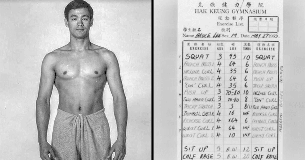 Someone Shared Bruce Lee’s Workout Plan From 1965. Okay! See You In 6 Months