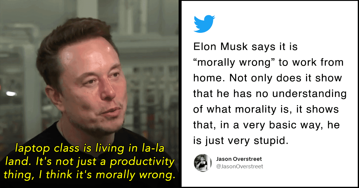 Elon Musk Says Working From Home Is ‘Morally Wrong’ & Twitter Couldn’t Disagree More