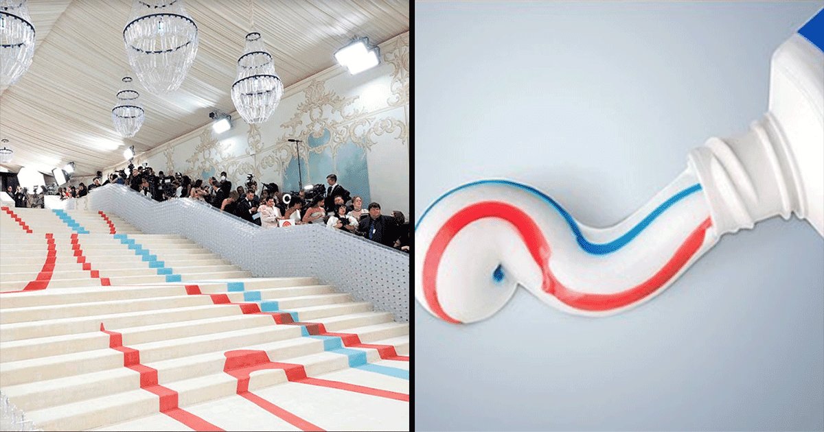 Can’t Unsee: Someone Pointed Out The Met Gala Stairs Look Like Colgate Triple Action Toothpaste