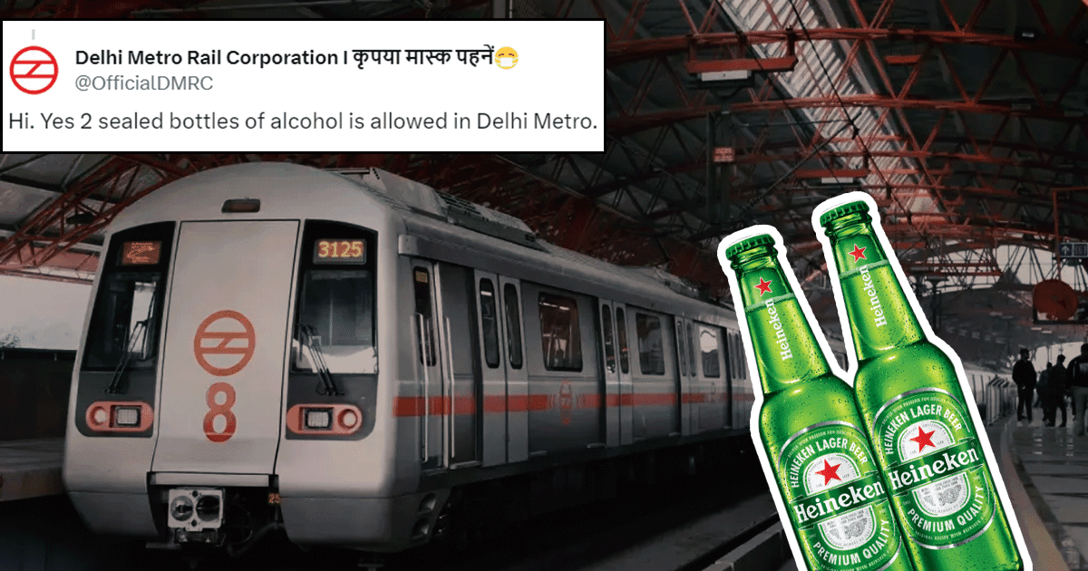 You Can Now Carry Up To Two Sealed Alcohol Bottles Inside Delhi Metro & Twitter Is Divided