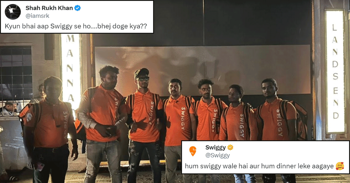 Swiggy Delivering Dinner At Mannat After A Banter Between SRK & A Fan Is Marketing Done Right