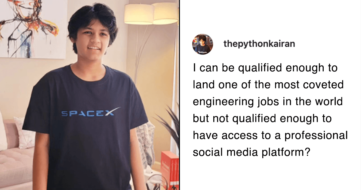 14-Year-Old Engineer Landed A Job At Elon Musk’s SpaceX But Couldn’t Get A LinkedIn Account