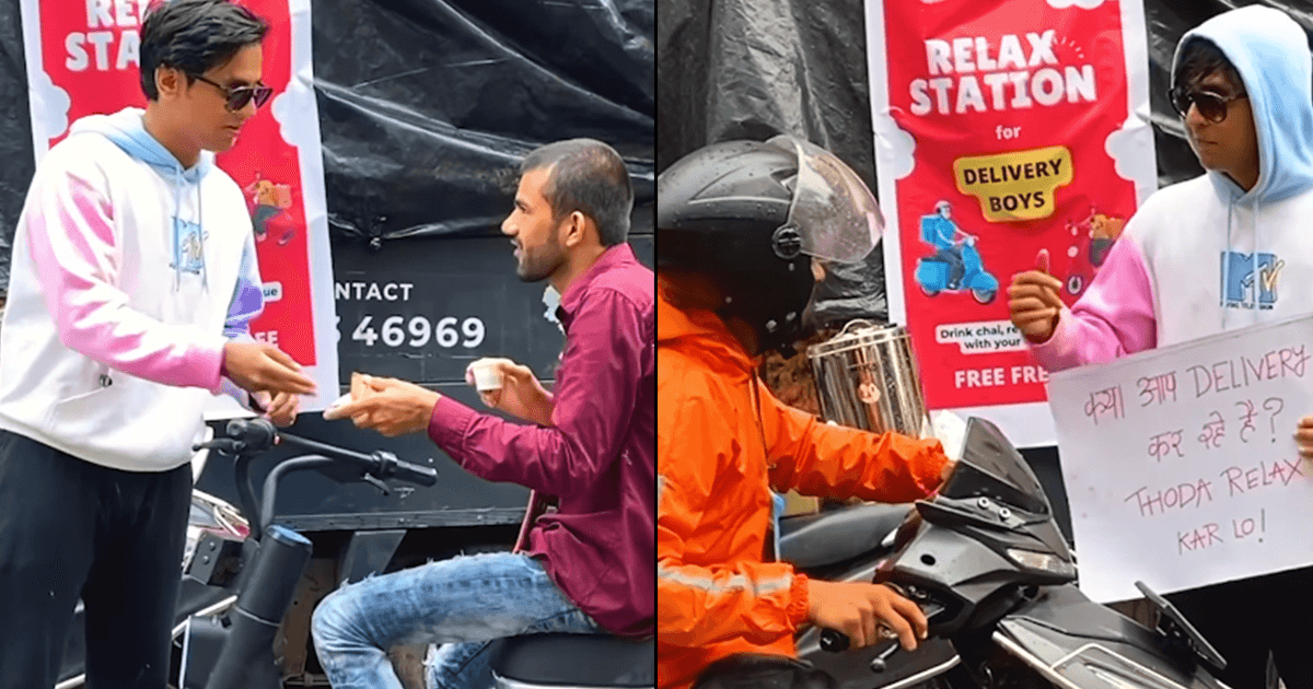 This Guy Set Up A ‘Relax Station’ For Delivery Agents & People Are Lauding Him For His Gesture