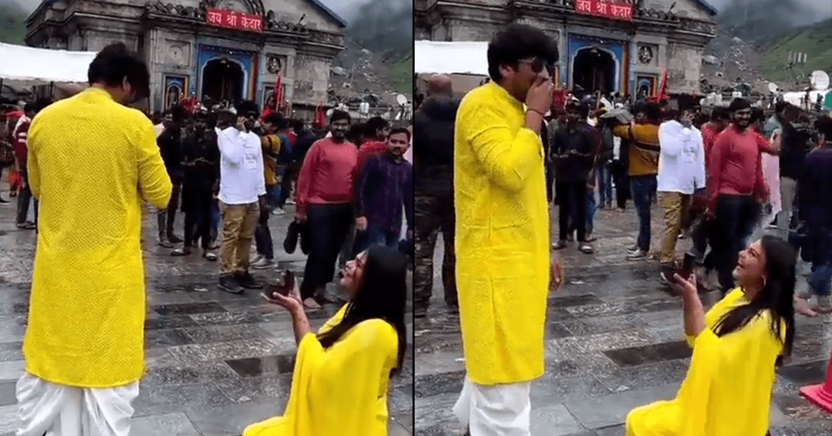 This Sweet Video Of A Woman Proposing Her Boyfriend At Kedarnath Has Left Twitter Divided