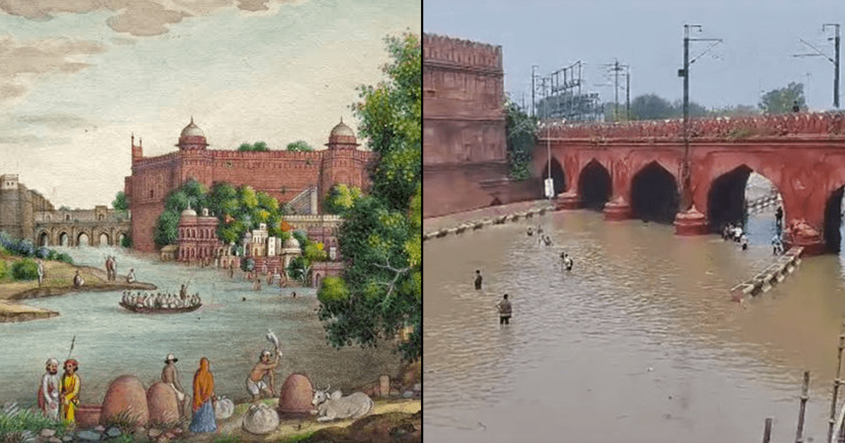 Old Illustrations Of Yamuna Flowing Behind Red Fort Goes Viral As The River Reaches The Monument