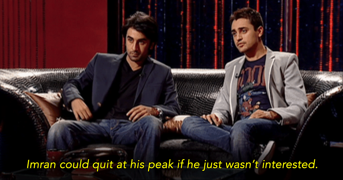 Ranbir Kapoor Had Predicted That Imran Khan Would Quit Acting And Well, He Did!