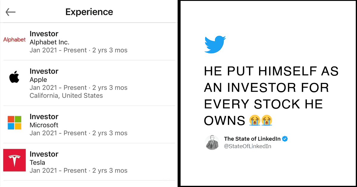 Somebody Added Being An ‘Investor’ As A Work Experience On LinkedIn. We’re Like, ‘That’s A Genius!’