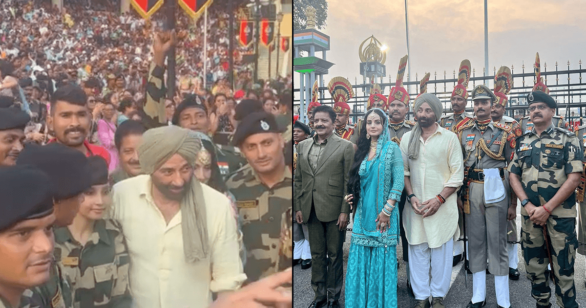 Ahead Gadar 2 Release, Sunny Deol & Ameesha Patel Meet & Greet Soldiers At The Attari-Wagah Border