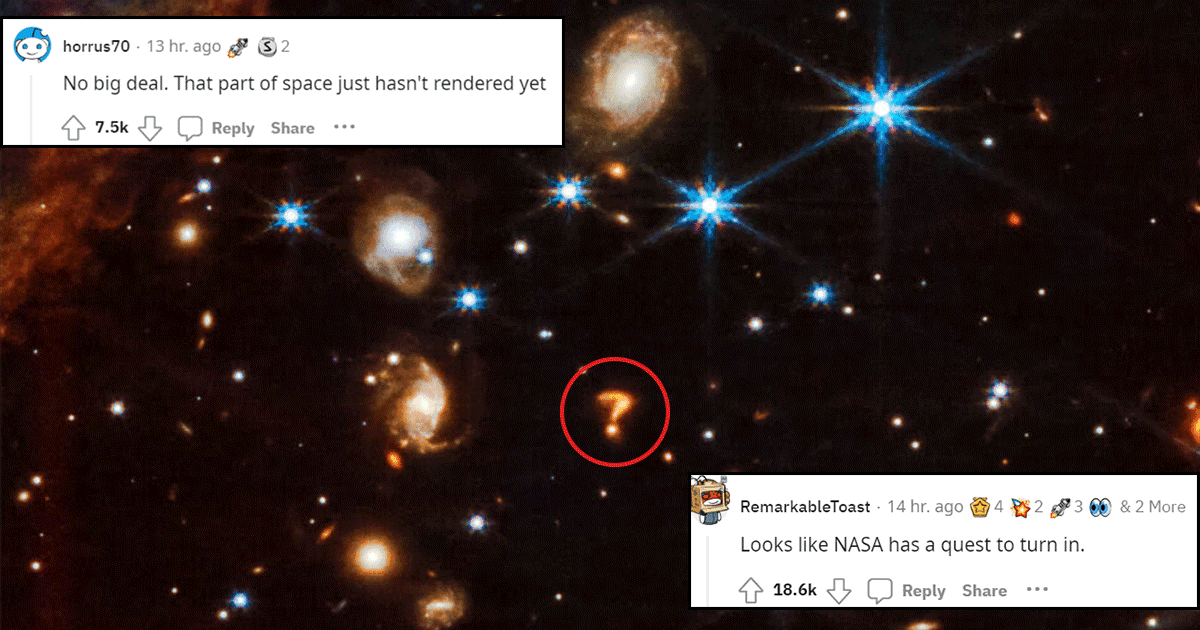 NASA’s Telescope Spots A ‘Question Mark’ In Space & Redditors Have Cosmic Jokes & Theories