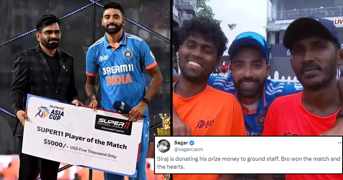 Mohd Siraj Dedicating His ₹4 Lakh Prize Money To The Groundstaff Proves He Has A Heart Of GOLD