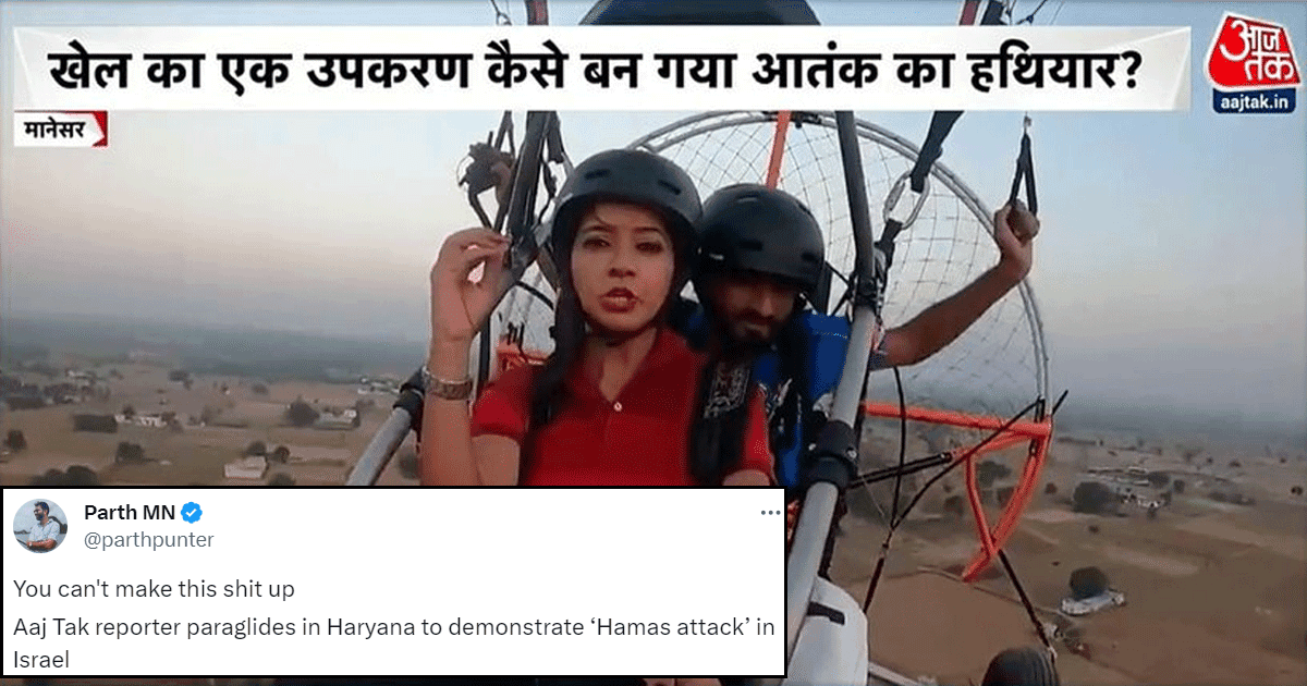 A Reporter Paraglided To Demonstrate The Israel Attack & We Can’t Stress On How Distasteful This Is