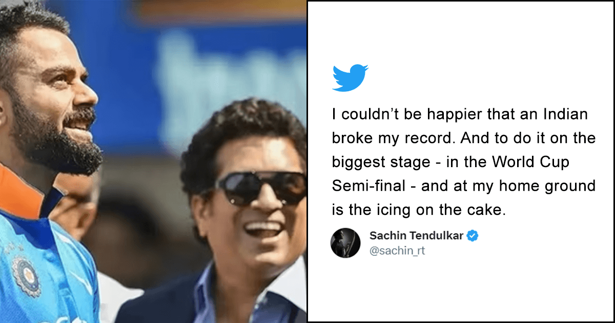 Sachin Tendulkar Wrote The Sweetest Note For Kohli After He Broke His Record & Everyone’s Emotional